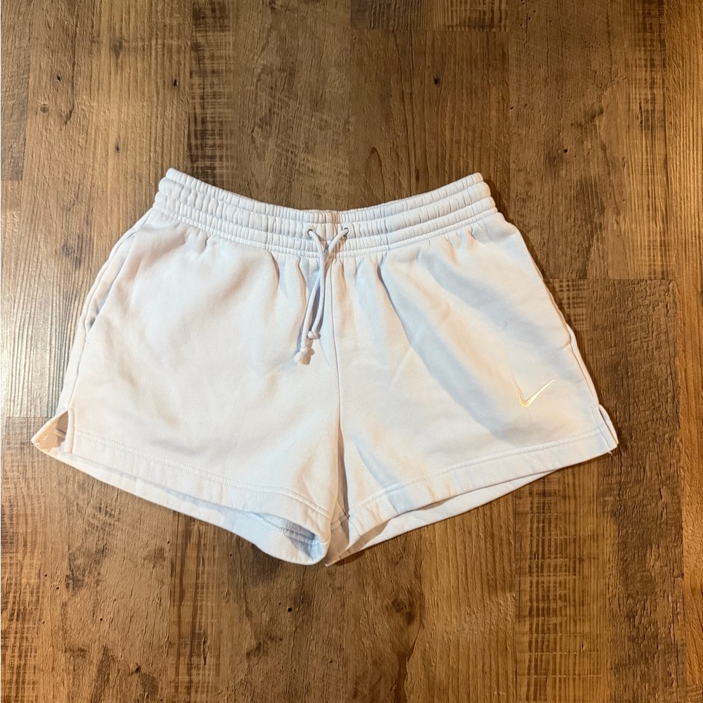 Nike Women's Light White Athletic Fleece Shorts